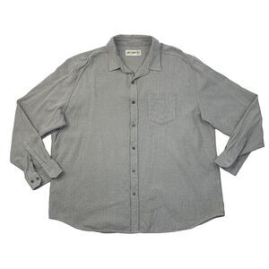 Line of Trade Shirt Men 3XL Ash Grey Herringbone Cotton Long Sleeve Chest Pocket